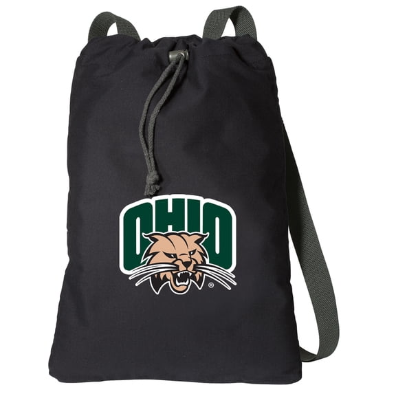 Canvas Ohio Bobcats Backpack Natural Cotton Ohio University Cinch Bag Lined and with Wide Straps