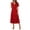 #0039-Red, variant on Uootdi Women's Maxi Dresses V Neck Short Sleeve Smocked Tiered Dresses Vacation Lightweight Flowy Casual Dresses Gift