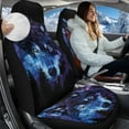 thumbnail image 2 of Uorisanigo 2 PCS Car Seat Covers Front Seats only Soft Plush Galaxy Wolf Auto Seat Cover Car Bucket Seats Protectors Covers Universal Fit for SUV Sedan Van, 2 of 7