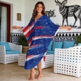 thumbnail image 3 of Xixirimido Patriotic American Flag Print Women Kaftan Dresses Plus Size Swimsuit Coverup Batwing Sleeve Summer Bathing Suit Caftan Loungewear Beach Cover Up, 3 of 7