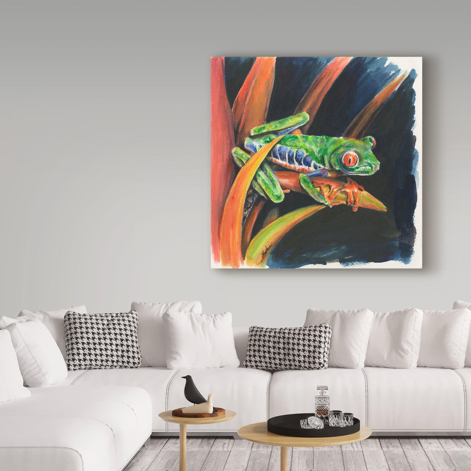 Trademark Fine Art 'Costa Rican Leaping Frog' Canvas Art by Charlsie Kelly