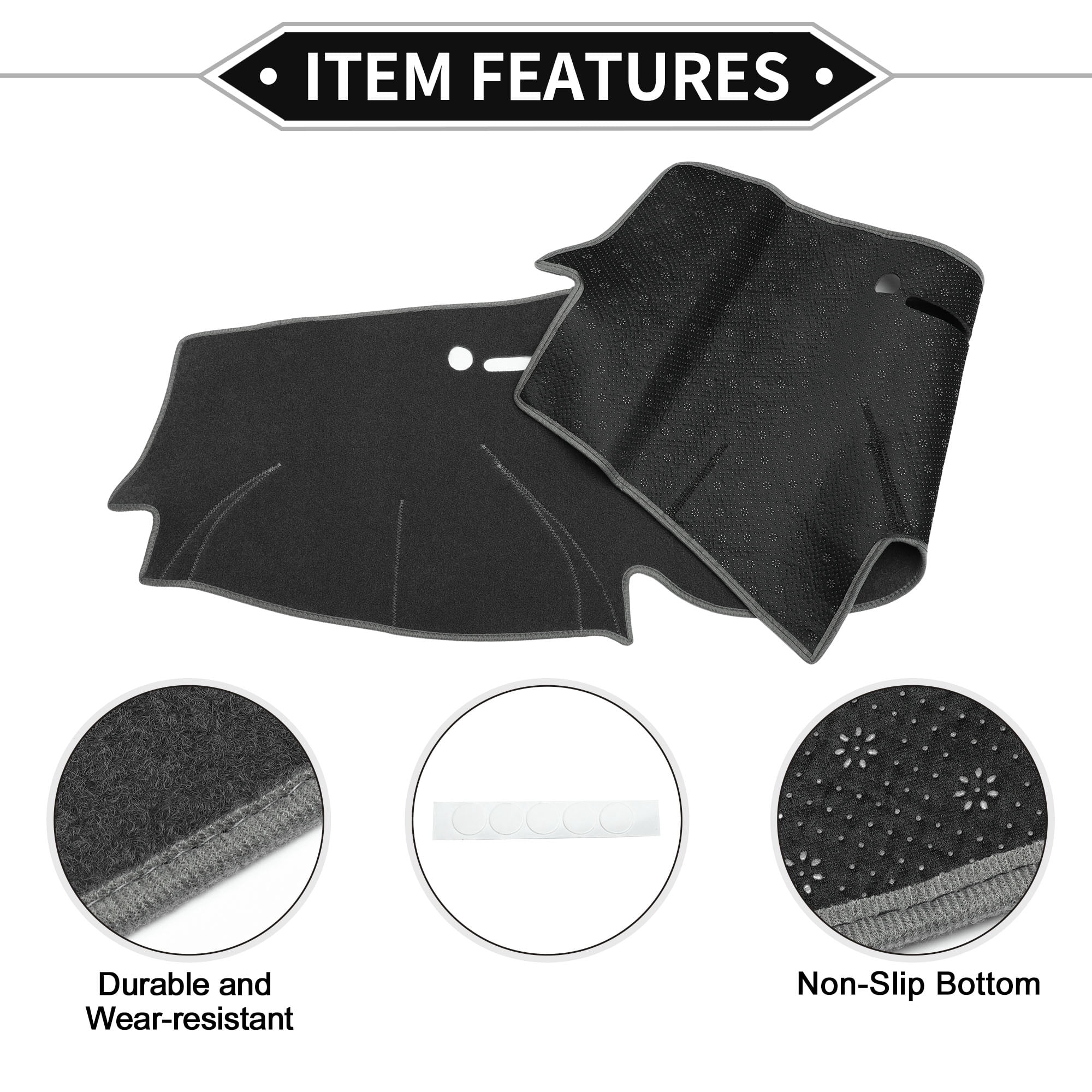 Dash Cover Compatible for Hyundai VeraCruz 2007-2012, Non-Slip Polyester Silicone Gray Front Dashboard Cover Mat Pad Carpet