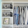 thumbnail image 2 of Sorbus Fabric Wooden Pattern Storage Box with Lid - Grey (2 Pack), 2 of 7