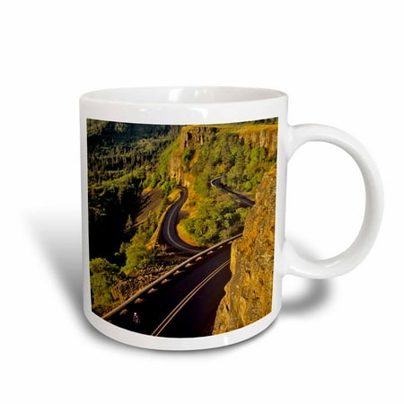 3dRose Road biking, bicycling, Columbia River Highway Oregon - US38 CHA0113 - Chuck Haney, Ceramic Mug, 11-ounce