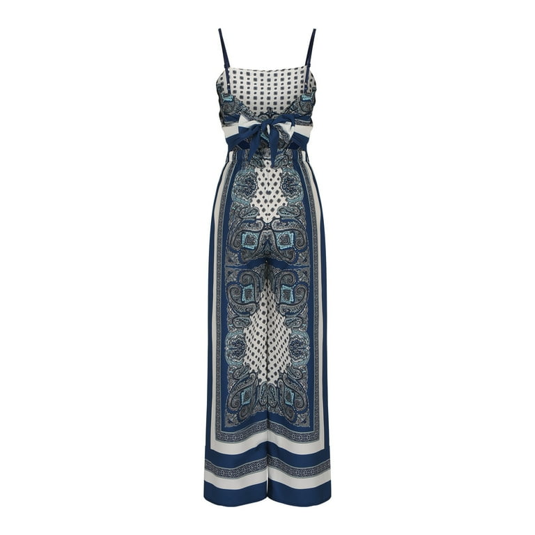 Womens Sexy 2 Piece Vacation Outfits Graphic Strapless Tie Back Tube Top  Matching Wide Leg Pants Lounge Holiday Sets - Walmart.com