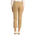 thumbnail image 3 of INSPIRE CHIC Women's High Waist Elastic Back Office Work Ankle Pants for Formal and Casual Occasions S Light Khaki Solid, 3 of 5