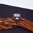 thumbnail image 2 of Oxidized Sterling Silver Lion Ring: Gothic Punk Statement Jewelry, 2 of 10