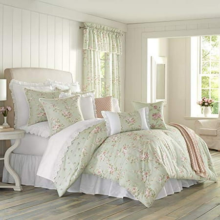 Five Queens Court Lorraine Shabby Chic 100 Cotton 4 Piece Comforter Set Sage Cal King 110x96 Canada - Five Queens Court Bedding Five Queens Court Lorraine Shabby Chic 100 Cotton 4 Piece Comforter Set Sage Cal King 110x96 Canada - Five Queens Court Bedding