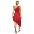 thumbnail image 4 of iiniim 2 PCS Worship Praise Dance Outfit for Women Color Block Irregular Hem Dress with Wide-Leg Red M, 4 of 7