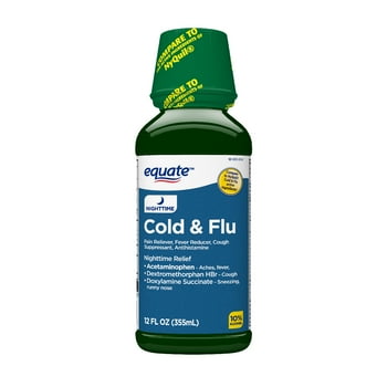 Equate Nighttime Cold and Flu , Original Flavor, 12 fl oz