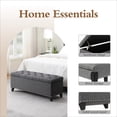 thumbnail image 4 of Storage Ottoman,Bedroom Benches for Foot of Bed,with Safety Close Hinge and Solid Wood Legs,47.5", Living Room, Entryway, Hallway (Linen, Dark Grey), 4 of 7