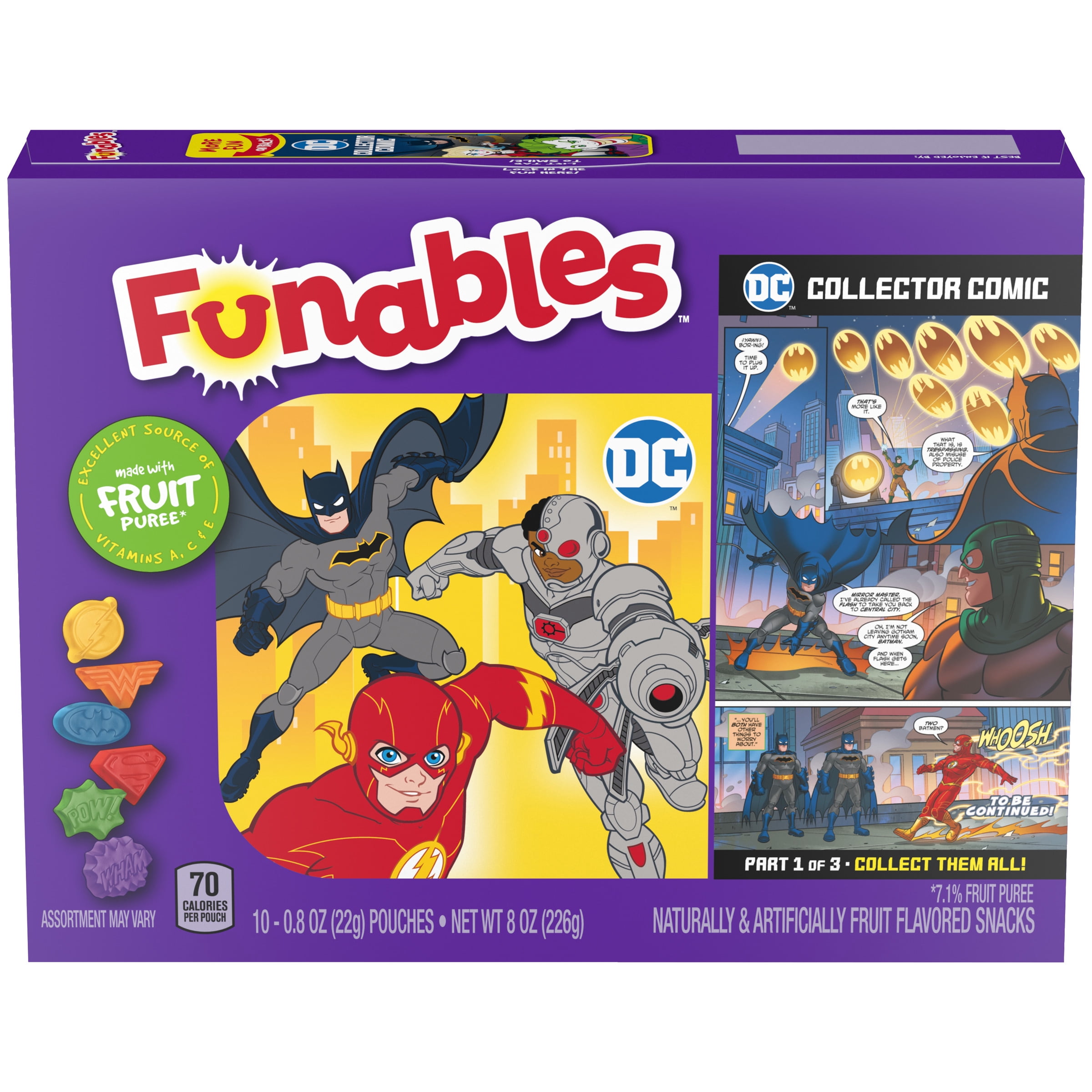 Funables DC Comics Fruit Flavored Fruit Snacks, 8.0 oz, 10 Count