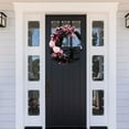 thumbnail image 2 of Halloween Wreaths For Front Door, Flower Moon Cat Halloween Home Decoration, Halloween Family Gathering Decoration Wreath，Outdoor, Wall, Closet, Fence, Wreath Halloween (Pink roses), 2 of 7