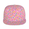 thumbnail image 2 of Daiia Donut print Flat Bill Hats Flat Brim Trucker Cap Baseball Cap Adjustable Classic Low Profile Hat Unconstructed Plain Cap, 2 of 9