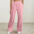 thumbnail image 2 of ZHYou No Boundaries Womens Wide Leg Sweatpants,High Waisted Baggy Pants,Fashion Drawstring Athletic Joggers,Pink,Size M, 2 of 8