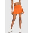 thumbnail image 3 of Athletic Skort Skirts for Women High Waisted Pleated Athletic Skort with 4 Pockets, Tennis Golf Running Casual Wear Orange XXS, 3 of 8