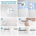 thumbnail image 4 of No Hook Shower Curtain, Blue White Stripe Shower Curtains for Bathroom with See Through Top Window, Modern Minimalist Geometric Striped Waterproof & Washable Bath Curtain Extra Long 72"x84", 4 of 9