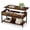 Rust Brown, variant on Gianna Lift Top Coffee Table with Storage 39" Center Table with Hidden Compartment & 2 Shelves Farmhouse, Wood Coffee Table for Living Room with Sturdy Lift-Top Adjustable Feet,Black