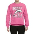 thumbnail image 2 of Wild Bobby Respect The Locals Save Our Oceans Dolphin Animal Lover Unisex Crewneck Graphic Sweatshirt, Neon Pink, Large, 2 of 6