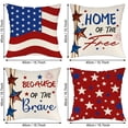 thumbnail image 2 of 18X18 Throw Pillow Covers Set of 2 Patriotic Red White Blue Decorative Throw Pillow Covers for Couch Farmhouse Living Room Outdoor Patio Fourth of July Decorations, 2 of 3