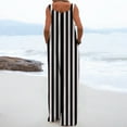 thumbnail image 4 of ABATAB Women's Striped Wide Leg Overalls Summer Sleeveless Romper Square Neck Long Pants Comfy Baggy Jumpsuits with Pockets, 4 of 7