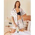thumbnail image 2 of Ekouaer Pajamas Set for Women 2 Piece Pjs Short Sleeve Sleepwear Button Down Lounge Shorts Sets, 2 of 5