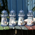 thumbnail image 3 of Wovilon Kitchen Utensils Set, Kitchen Gadgets S 2022 Mediterranean Iron Candle Candlestick Blue White Home Table Decor New, 3 of 3