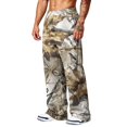 thumbnail image 4 of Mens Camo Sweatpants Wide Leg Baggy Track Pants Elastic Drawstring Waist Hunting Daily Casual Pants Bronze 3XL, 4 of 7