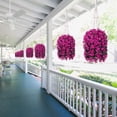 thumbnail image 5 of Artificial Faux Hanging Flowers Plants Basket for Outdoor Outside Porch Decoration, Fake Silk Realistic Purple Morning Glory UV Resistant for Spring Summer Indoor Patio Balcony Decor, 5 of 5