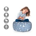 thumbnail image 2 of Winter Storage Toy Bag Chair, Christmas-Themed Silhouettes of Spruce Trees Fir Berries Birds and Rowan, Stuffed Animal Organizer Washable Bag, Large Size, Blue Grey and White, by Ambesonne, 2 of 3