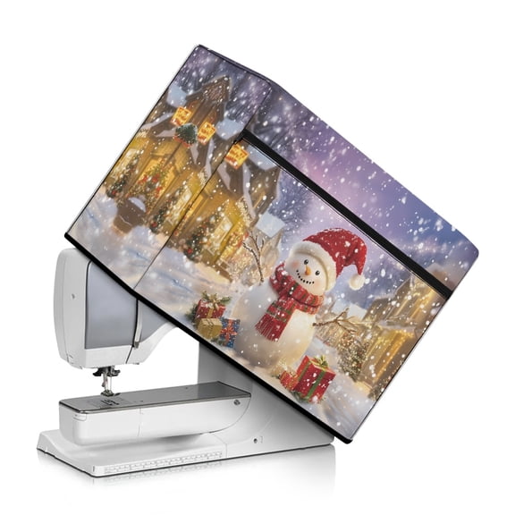HELLHERO Christmas Snowman Sewing Machine Dust Cover and Carrying Handle Top Handle Easy to Store Easy Storage