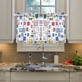 thumbnail image 2 of Yayeee Kitchen Curtains Tier Pair Light Filtering 27"x24" Rod Pocket Short Cafe Window Panel, Colorful Cartoon Graphic, 2 of 7