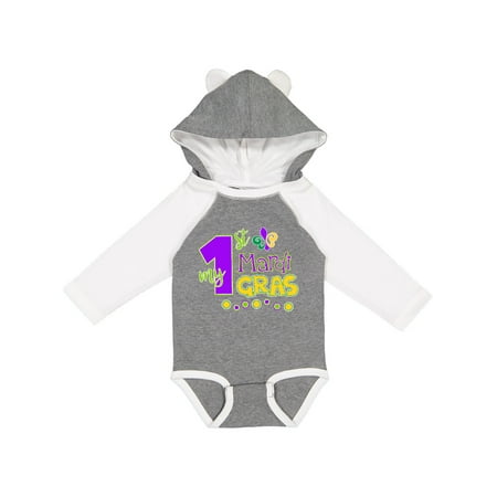 

Inktastic My 1st Mardi Gras with Dots Gift Baby Boy or Baby Girl Long Sleeve Bodysuit