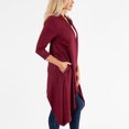 thumbnail image 3 of Howard's S/M Ruby Long Sleeve Comfort Stretch Knit Denim Duster Cardigan with Pockets for Women, 3 of 4