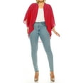 thumbnail image 4 of MOA Collection Women's Plus Size Casual Cardigan Loose Fit Soft Draped Kimono Sleeve, 4 of 6