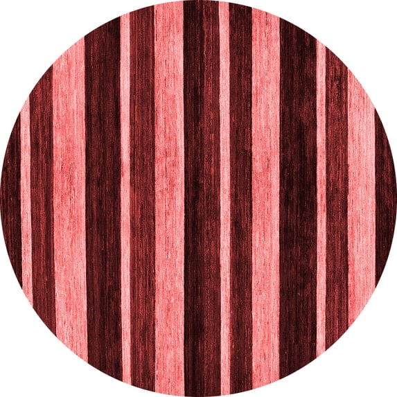 Ahgly Company Machine Washable Indoor Round Abstract Red Modern Area Rugs, 6' Round