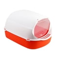 thumbnail image 2 of Cat Litter Box with Lid Litter Pan with Door Practical Easy to Install for Small Orange, 2 of 9