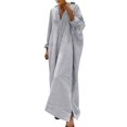 thumbnail image 1 of WILLBEST Vestidos Casuales Vestido Camisero de Lino y Rayas para Mujer Vestidos Largos Holgados Casuales XXXGrande, 1 of 3