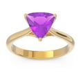 thumbnail image 2 of 2.00 Carat Trillion Cut Amethyst Gemstone Stylish Bridal Ring for Women Solid 14K Yellow Gold Size 8 by Diamond-Capitals, 2 of 7