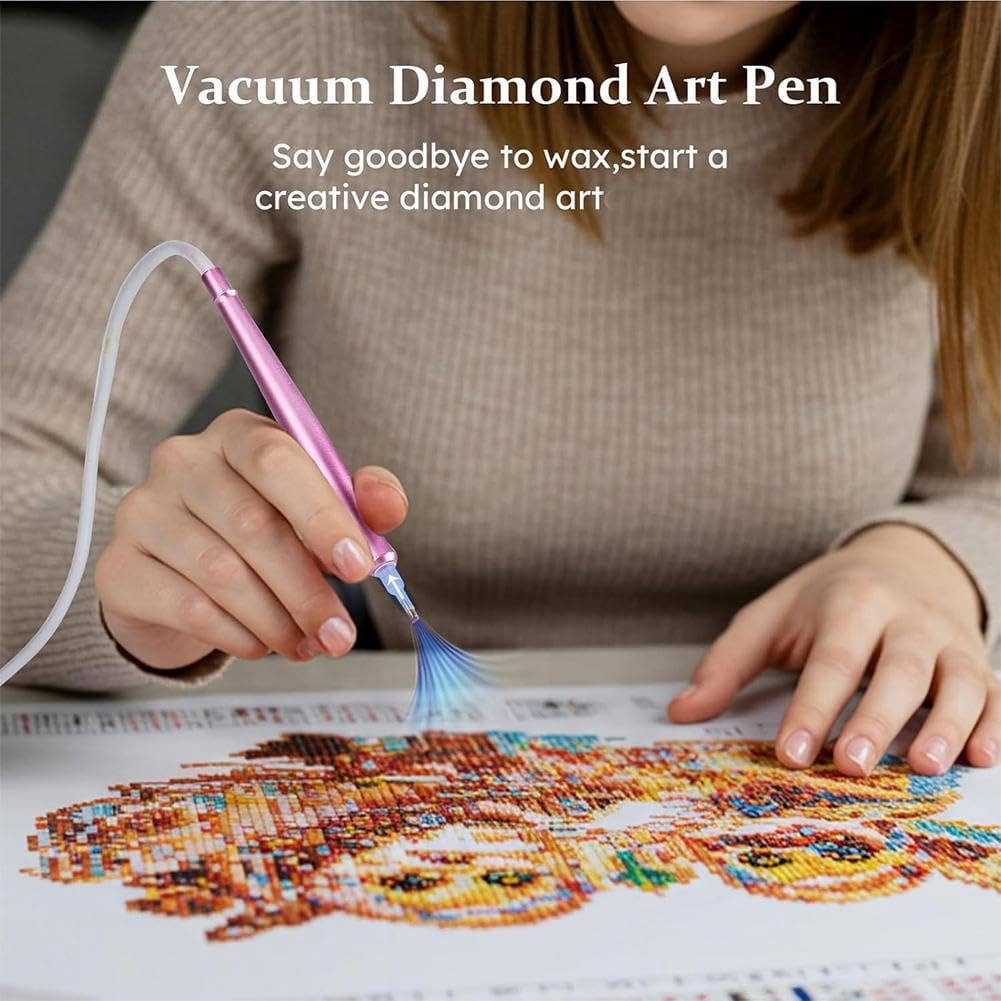Electric Diamond Art Painting Pen,2025 New Upgrade Vacuum Diamond Art Pen,Diamond Art Pen Kits for Adults,Diamond Art Accessories Tool for Setting AB Stones Without Wax, Quiet and Long-Lasting