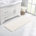 thumbnail image 3 of Walensee Non-Slip Bathroom Rugs Chenille Soft Striped Plush Bath Mat, 24" x 44", Ivory, 3 of 9