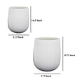 thumbnail image 5 of BenJara Keyan Accent Planter Set of 2, White Resin, Modern Round Textured, 5 of 5