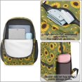 thumbnail image 4 of Sunflower and Petal Green Pattern 17" Waterproof Oxford School Backpacks for Teens, S-Shape Padded Straps, for School, Travel, Hiking, Camping, 4 of 5