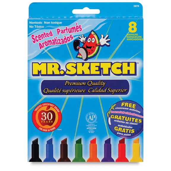 Mr. Sketch Scented Chisel Tip Marker Set, 8-Colors