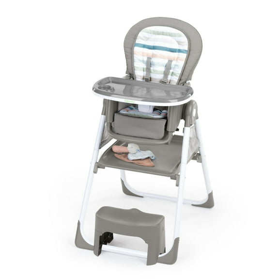 Ingenuity Proper Positioner Create Up! Multi-Mode Folding High Chair - Covertible Activity Desk and Tower - 9 Modes of Use - Soulful Skies - OM - 5Y