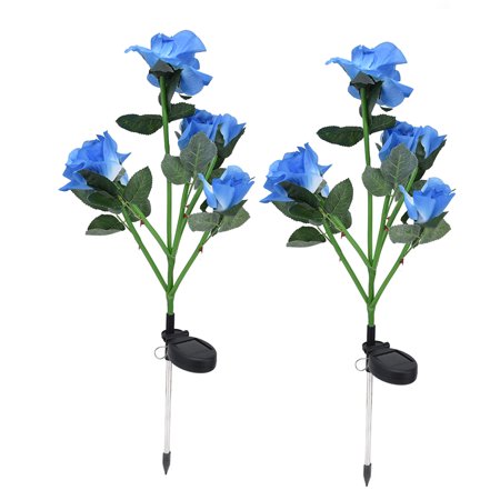 Delaman Solar LED Lights Outdoor Garden Decorative, Flower Lights Solar Powered Waterproof for Yard Garden, Blue