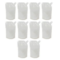 Niceauty 50Pcs Reusable White Plastic Drink Bags with Screw Lid for Portable Beverage Storage