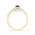 thumbnail image 2 of Angara Natural 0.85 Ct. Blue Sapphire with Diamond Halo Ring in 14K Yellow Gold for Women (Ring Size: 11.5), 2 of 9