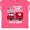 thumbnail image 4 of Inktastic Valentine Fire Truck White and Pink Hearts Boys or Girls Toddler T-Shirt, 4 of 5