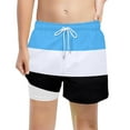 thumbnail image 4 of FASHOFT Boys Swim Trunks with Mesh Liner Color Block Comfortable Swimming Shorts Stretchy Quick Dry Kids Board Shorts Sky Blue, 4 of 4